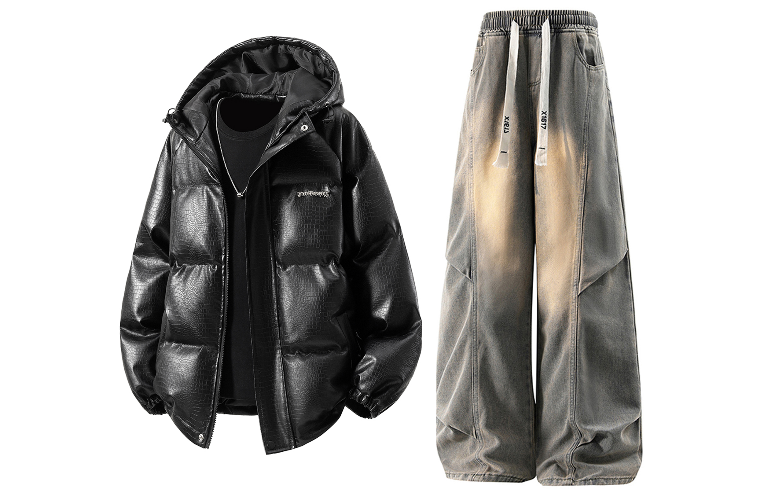 

Повседневный худи Unisex Casual Sportswear X1617, черный top+желтый mud pants