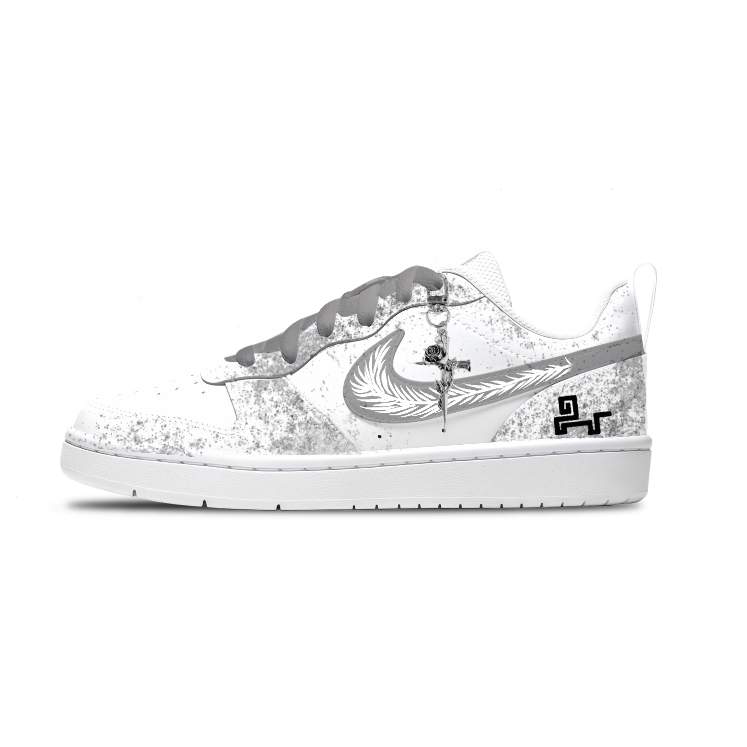 Кроссовки для скейтбординга Court Borough Leather Slip Resistant Abrasion Resistant Breathable Cushioning Low top для детей Nike, белый — фото 3