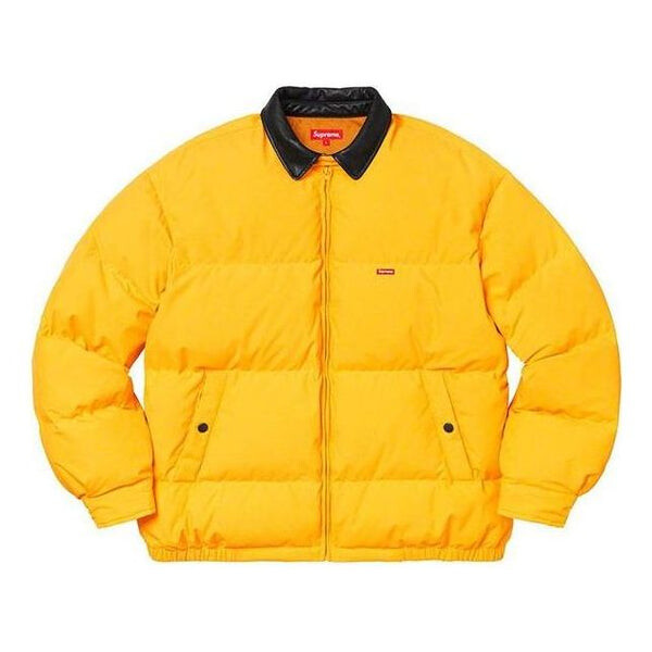 

Куртка fw19 week 12 leather collar puffy jacket 'yellow' Supreme, желтый