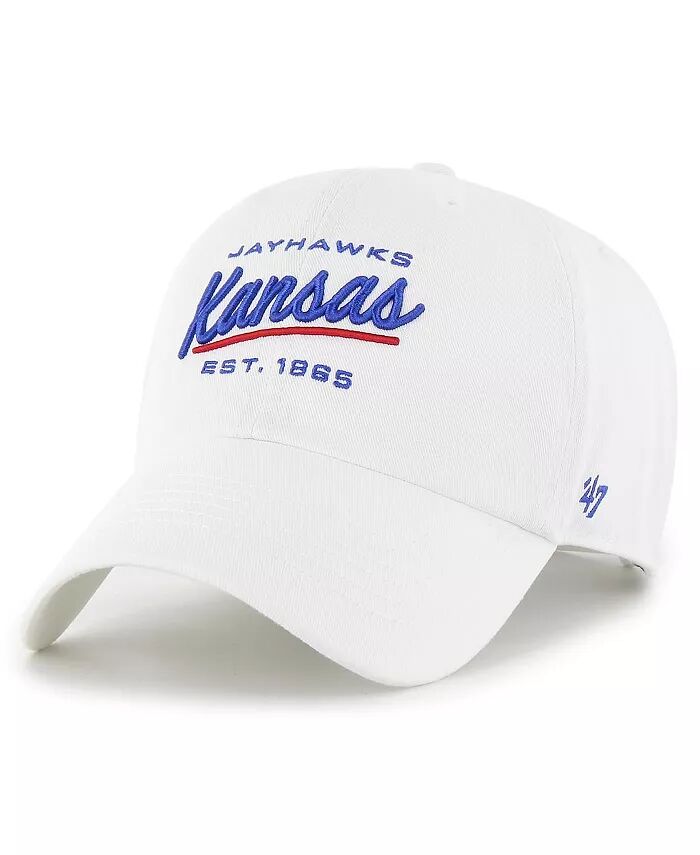 

Женская белая кепка Kansas Jayhawks Sidney Clean Up Adjustable '47 Brand