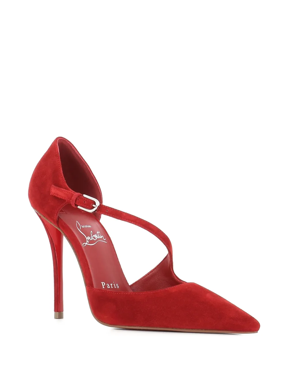 Туфли-лодочки Miss Ziggyta из замши на каблуке 100 мм Christian Louboutin, красный — фото 2