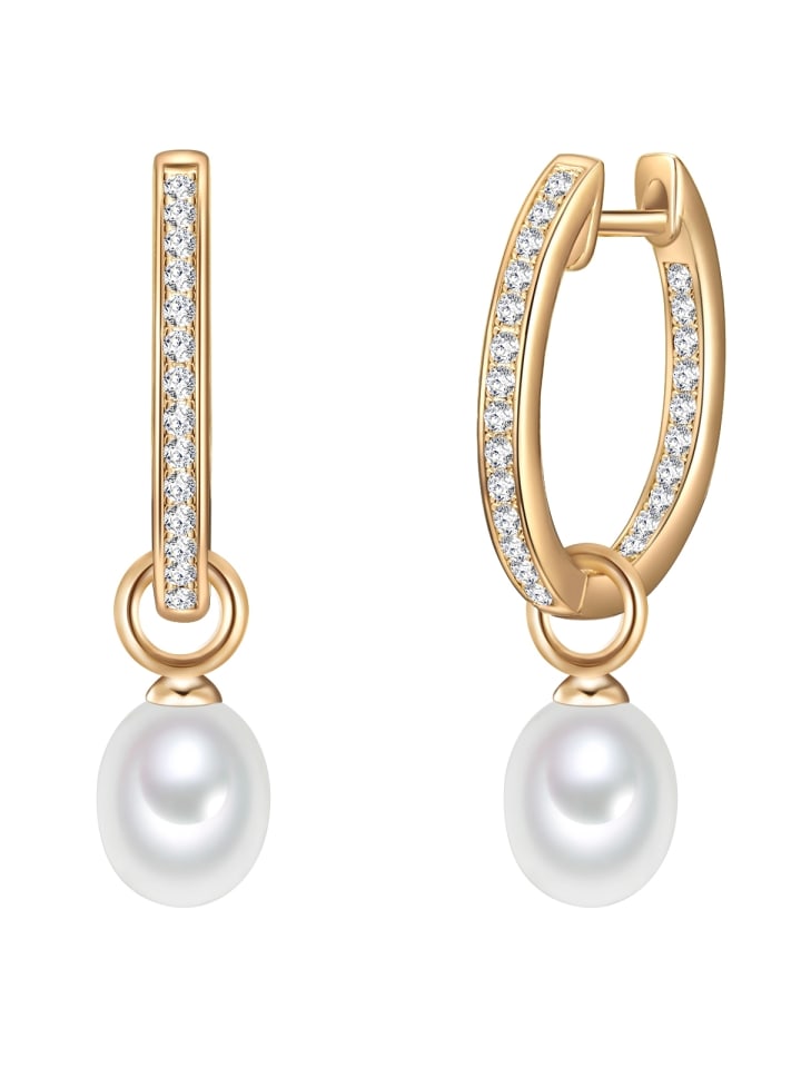 

Valero Pearls Серьги из стерлингового серебра с кубическим цирконием и культивированной пресноводной жемчужиной в оправе из желтого золота