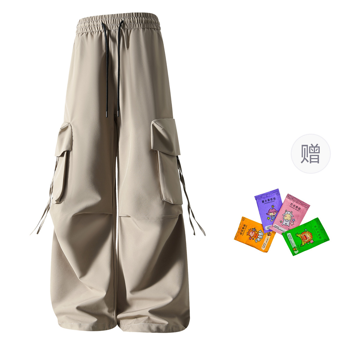 

Повседневные брюки Unisex тонкие прямого кроя X1617, хаки (with free fragrance)