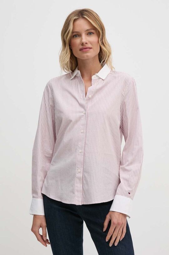 

Хлопковая рубашка Tommy Hilfiger, розовый