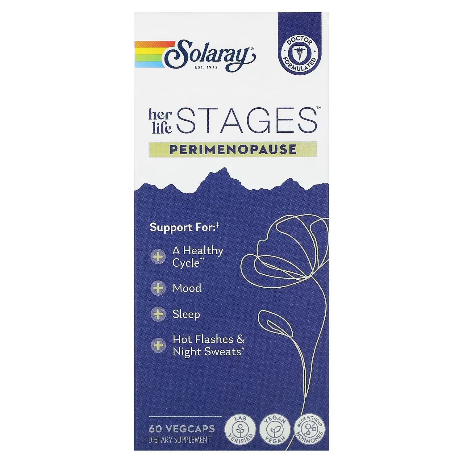 

Her Life Stages, Перименопуаза, 60 растительных капсул Solaray
