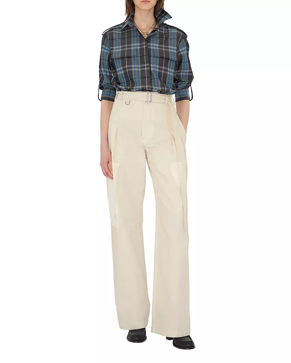 

Хлопковая рубашка в клетку стандартного кроя Burberry, синий