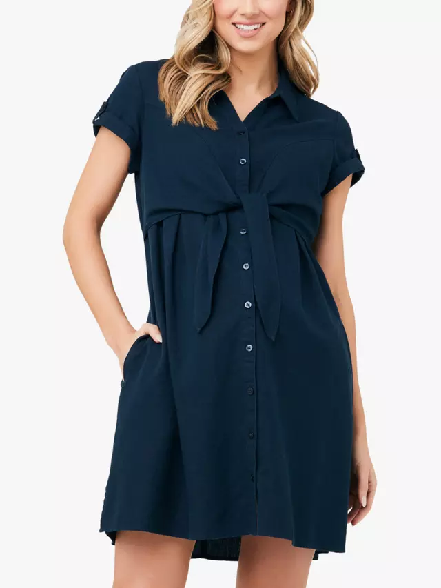 

Платье Ripe Colette Tie Up Linen Blend Maternity, темно-синий