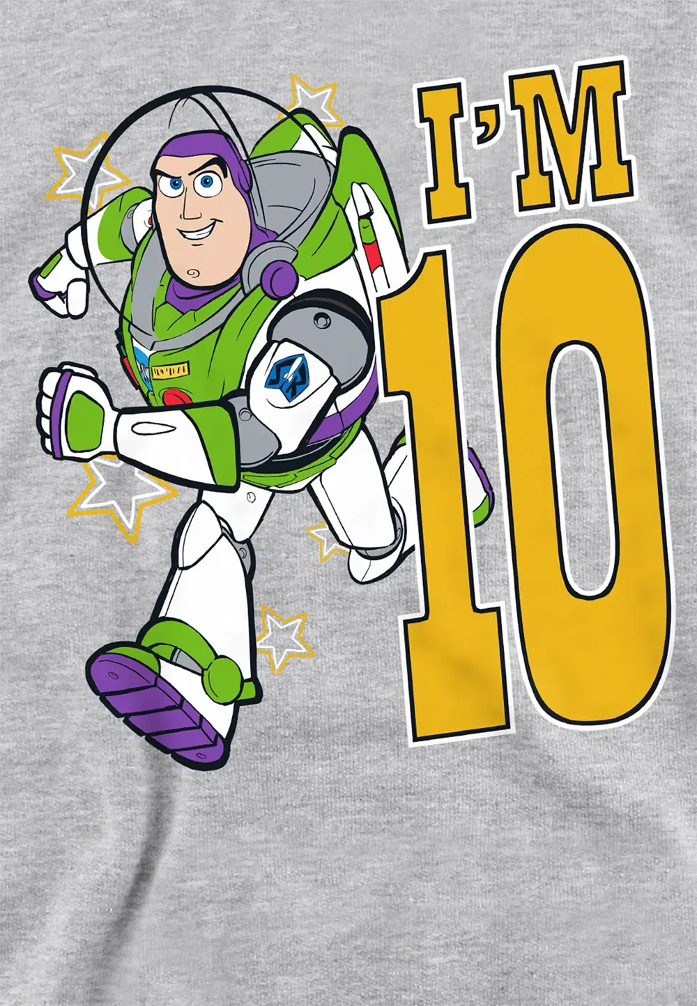 Детская худи Toy Story Birthday Buzz I'M 10, Athletic Heather, Disney, серый — фото 2