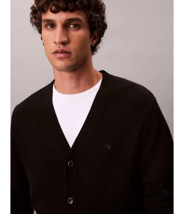 Шерстяной кардиган regular fit Calvin Klein, черный — фото 3