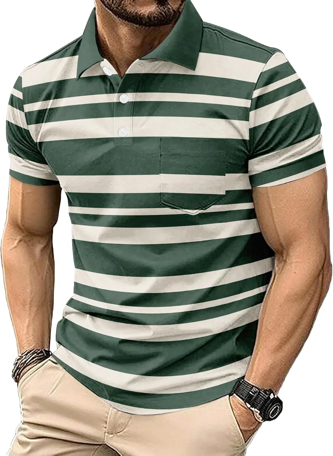 Мужское поло 6 шт, спортивное, дышащее, для гольфа и тенниса, Style-6pack-8 — фото 3