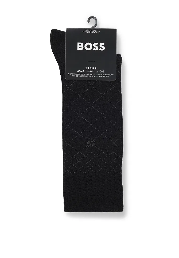 Носки мужские, длина обычная, 2 пары, BOSS Mainline, черный/мультиколор — фото 3