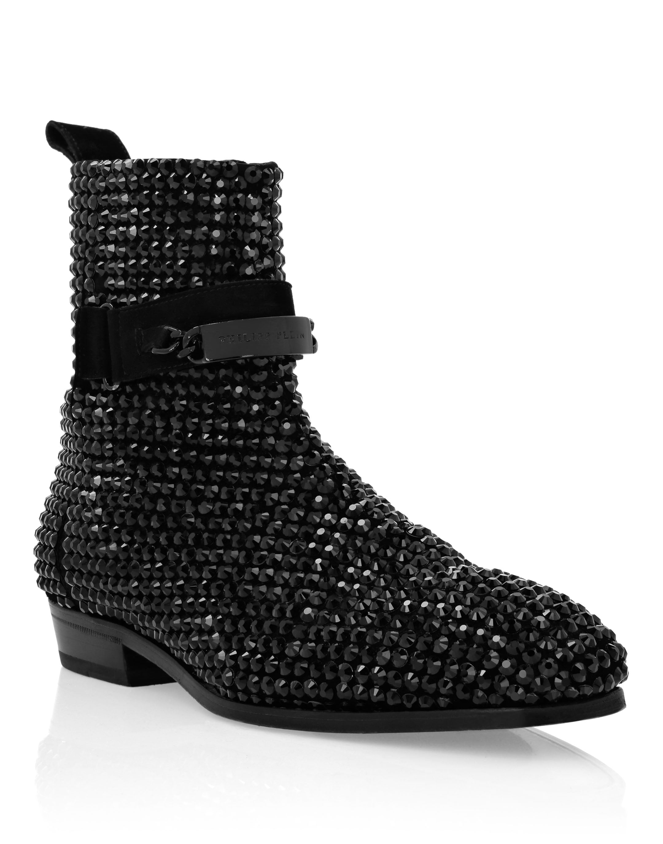 

Замшевые плоские ботинки Stones PHILIPP PLEIN, черный