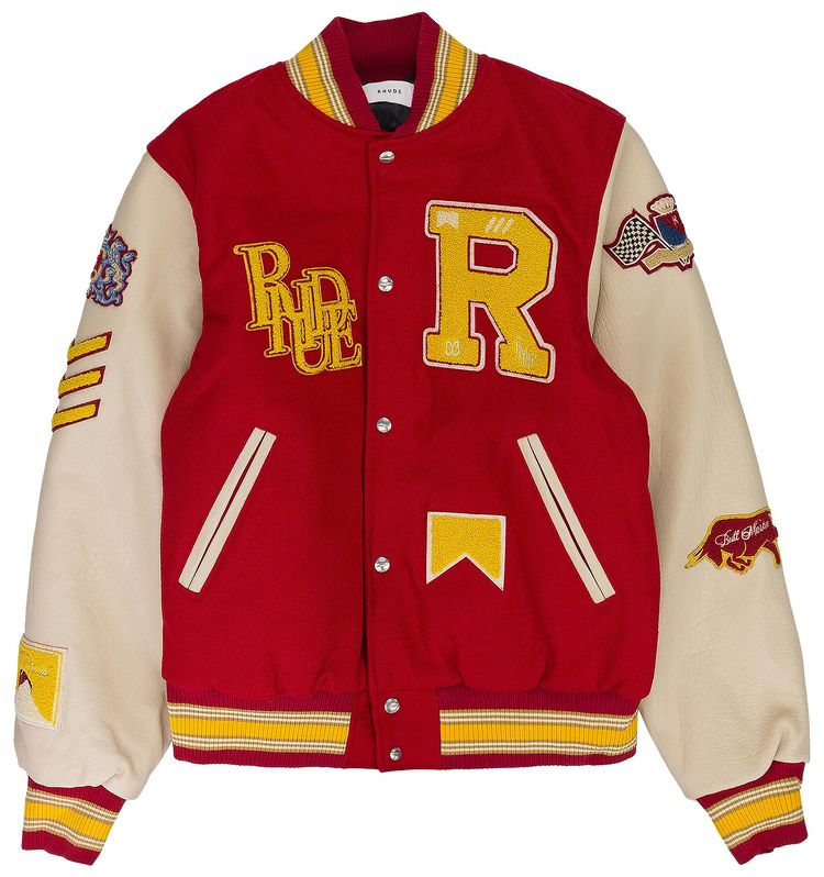 

Куртка Rhude Bull Market Varsity Jacket 'Red/Cream', красный