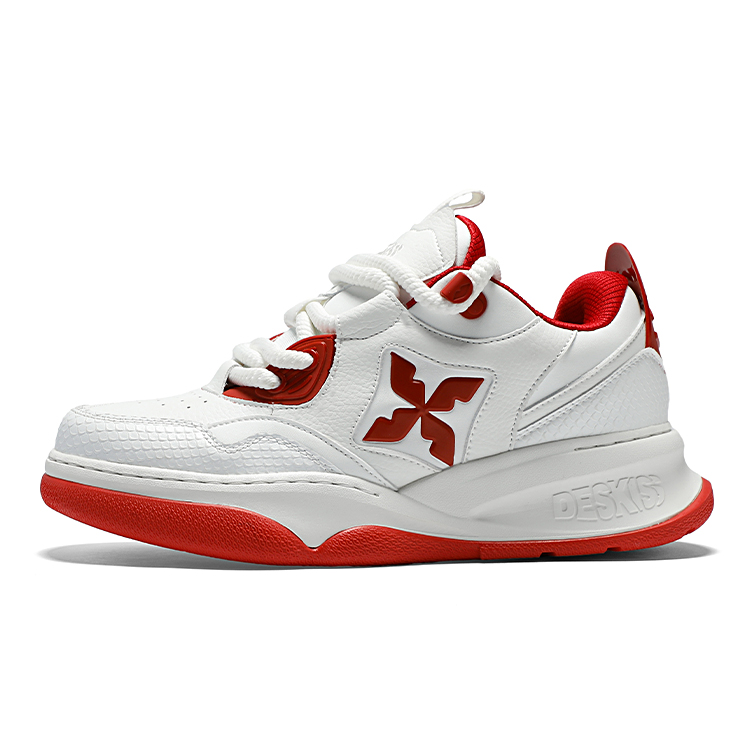 

DESKISS Кроссовки Dai Kun "Lucky Storm" 1.0 Puffy Shoes с низким верхом для скейтборда, мужские, кленовый лист, белые, красные