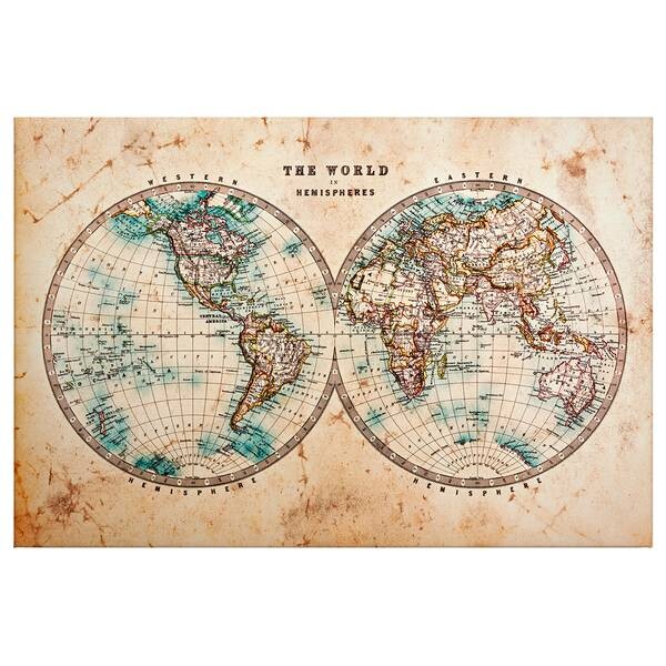 

Картина на холсте A.S. Création Vintage Karte Hemispheres, бежевый