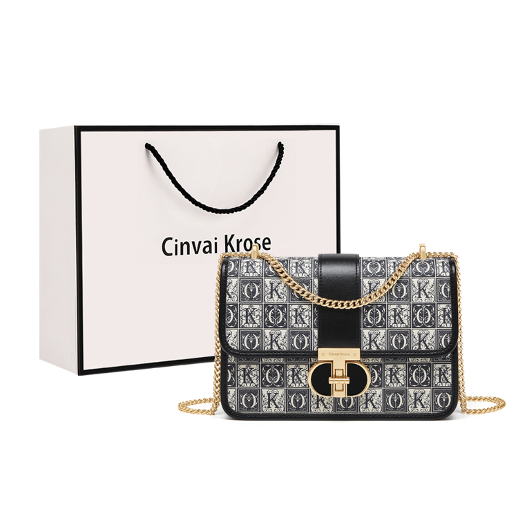 

Сумка через плечо CinvaiKrose, Hua Die Черная Клетка