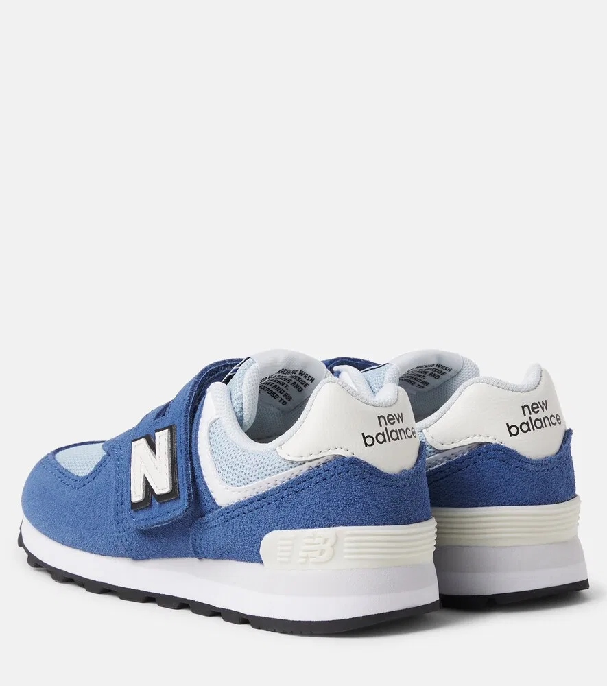 574 Замшевые кроссовки на липучке New Balance Kids, синий — фото 2
