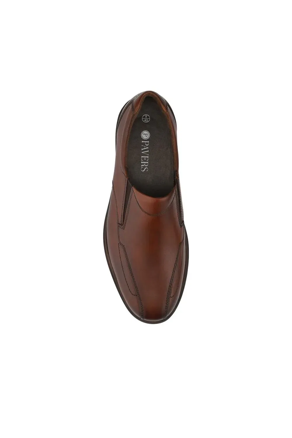 Туфли повседневные кожаные slip-on Pavers, коричневый — фото 4