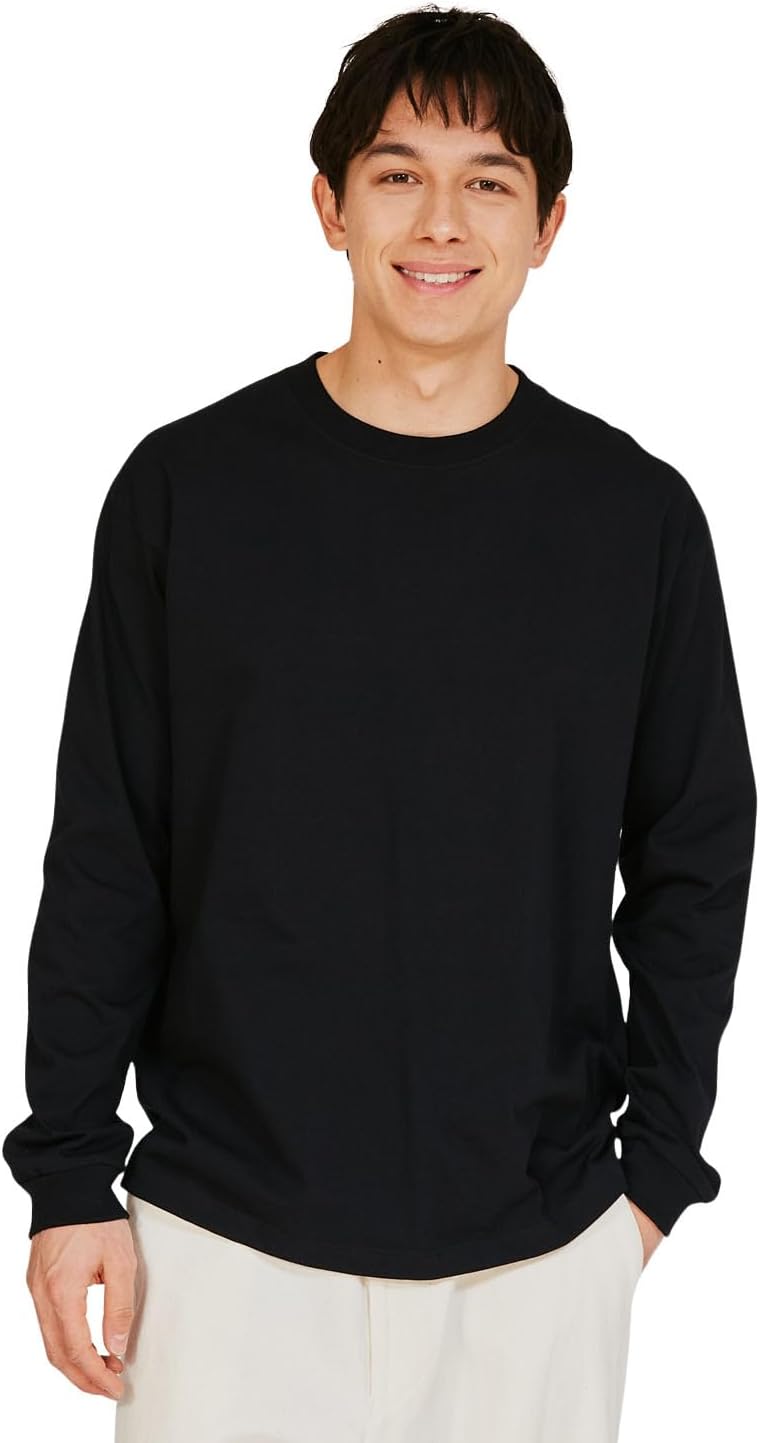 

Мужская футболка с длинным рукавом Hanes Beefy-T H5186, комплект из 1 предмета, 100% хлопок, плотная ткань, однотонная, черный