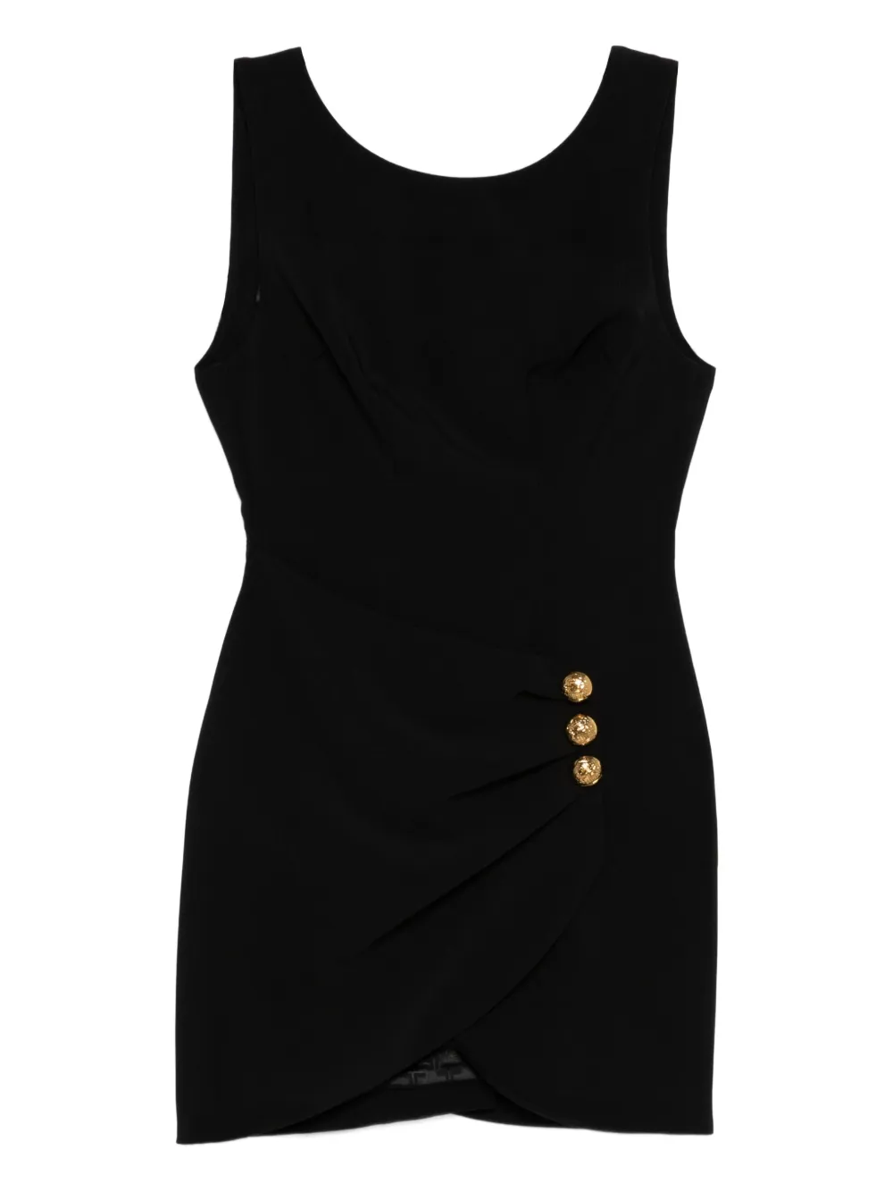 

Платье мини с декоративными пуговицами Elisabetta Franchi, черный