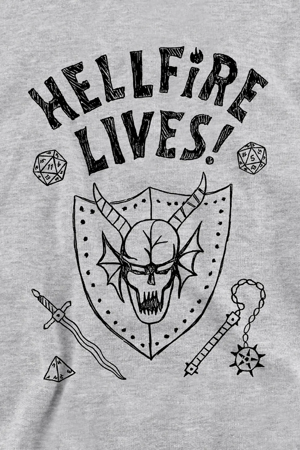 Худи детское Stranger Things Hellfire Graduation, светло-серый — фото 2