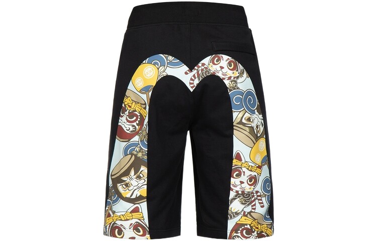 

Шорты мужские с принтом Taiko Daruma, черные Evisu, черный