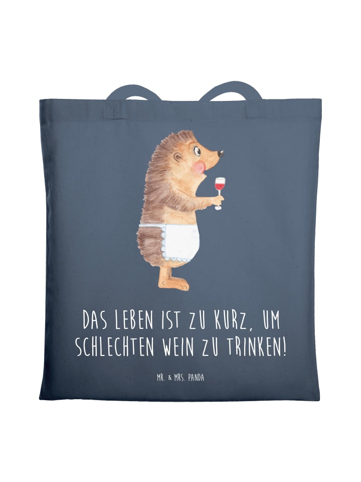 

Mr. & Mrs. Panda Сумка-шоппер с изображением ежика и надписью, цвет индиго