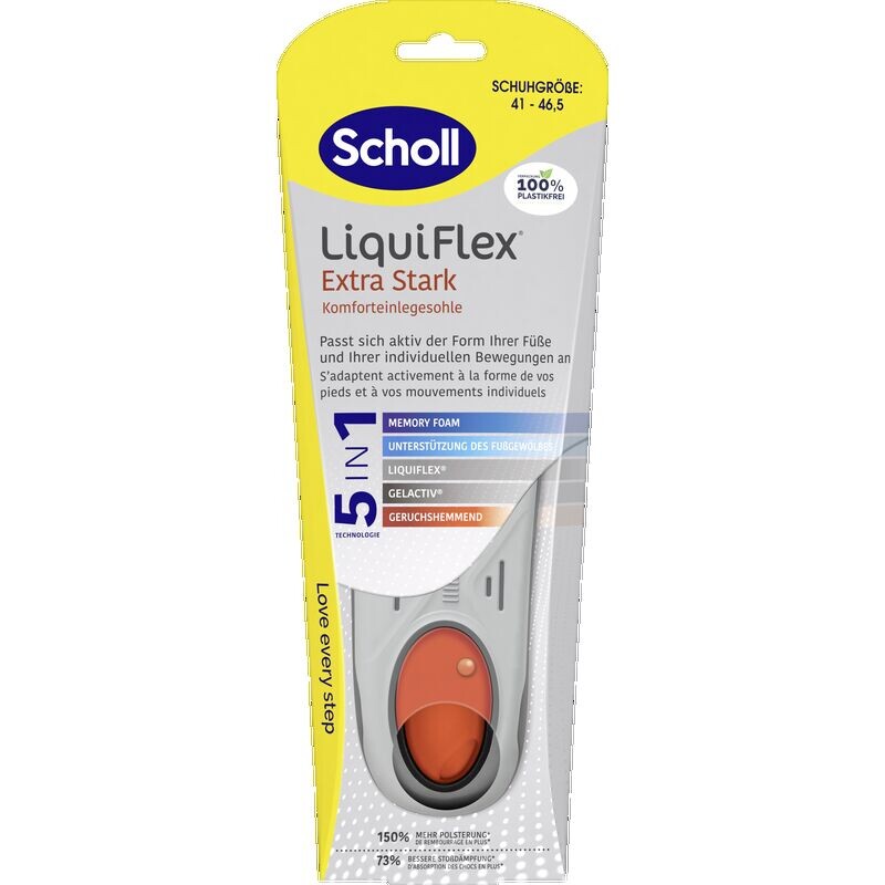 

Комфортная стелька LiquiFlex Extra Strong, размер 41–46,5 Scholl, 1 шт.