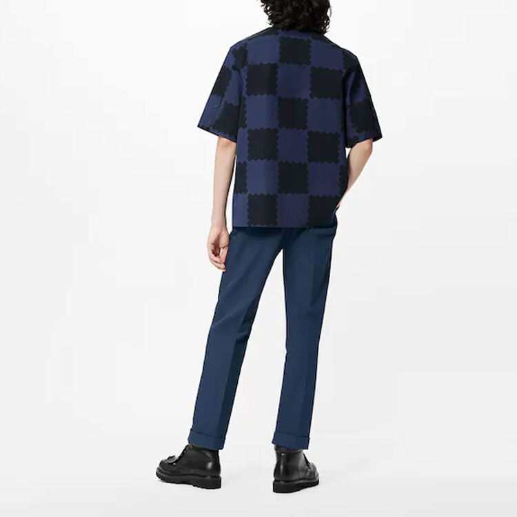 Новые квартальные продукты LV Shirt Men Dark Blue Louis Vuitton, темно-синий — фото 3