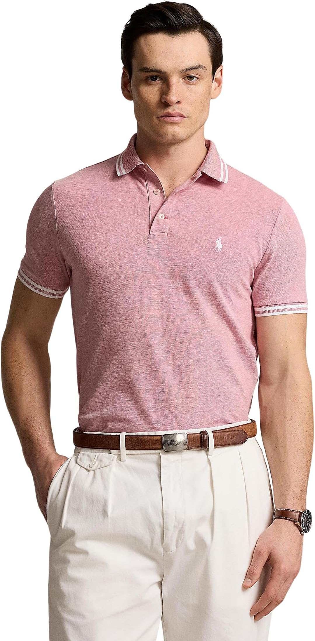 

Футболка Polo Ralph Lauren Classic Fit Stretch Mesh Polo Shirt, цвет Adirondack Berry/White