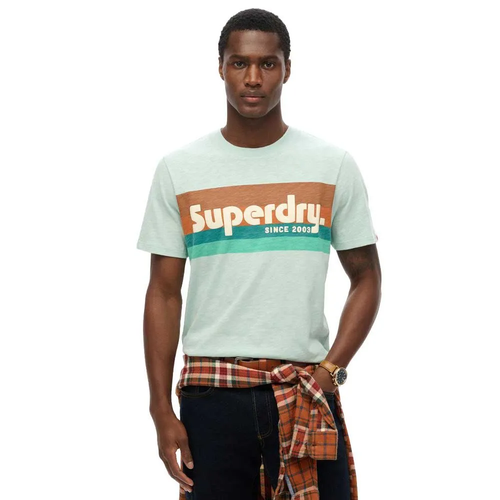 

Футболка с коротким рукавом Superdry Terrain Logo Stripe Relxed, серый