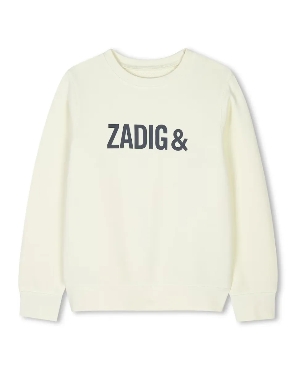 

Хлопковый свитшот для мальчиков с круглым вырезом Zadig & Voltaire, жёлтый