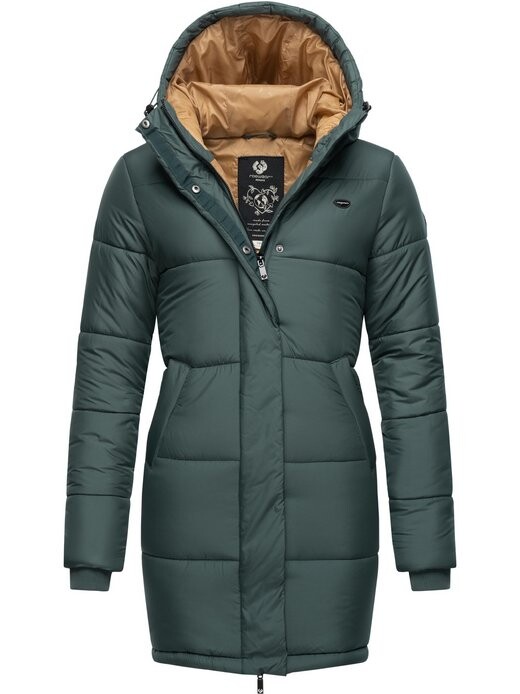 

Стеганое пальто — возрождение длинного ремейка Ragwear, зеленый