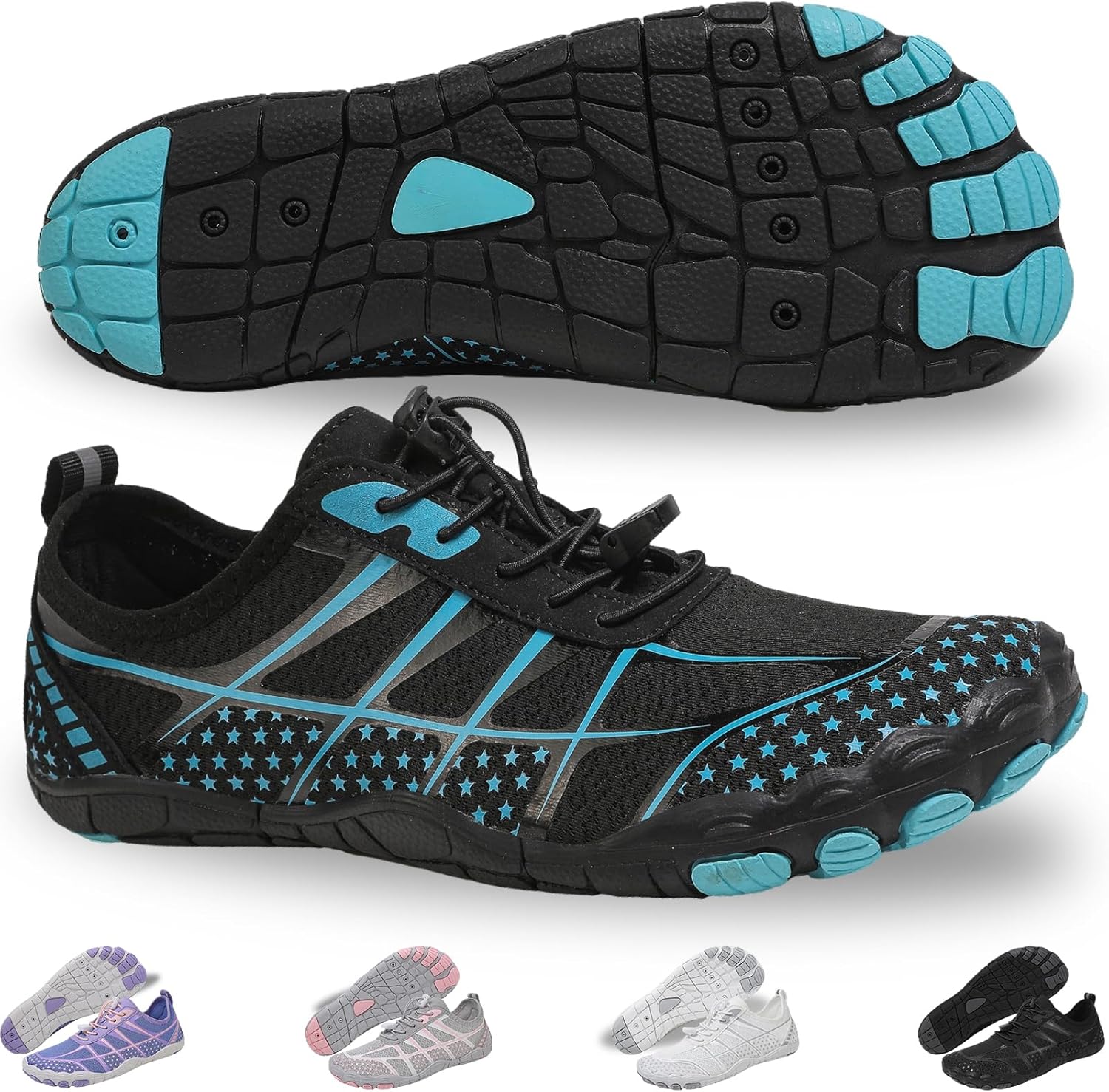 

Кроссовки для походов для женщин и мужчин - быстро сохнущие, с широкой носочной частью, для пляжа, плавания, спортивные кроссовки Ieirye, синий