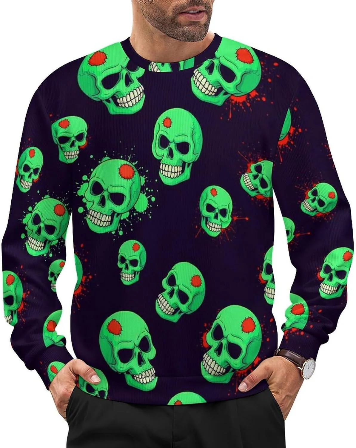 

Мужской свитер-пуловер свободного кроя легкий вязаный VAFZASC