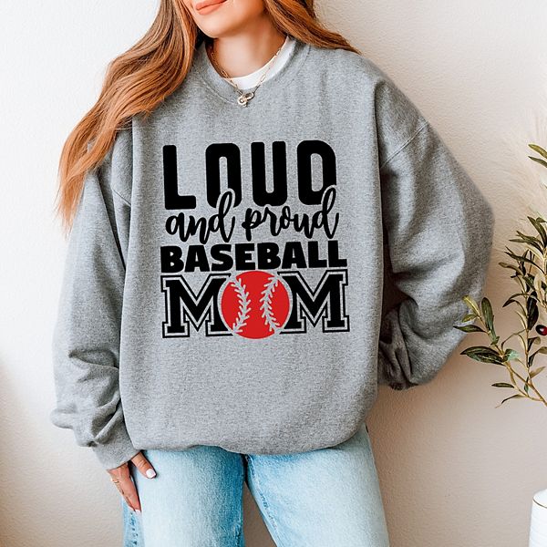 

Свитшот для бейсбольной мамы Simply Sage Market, Graphite