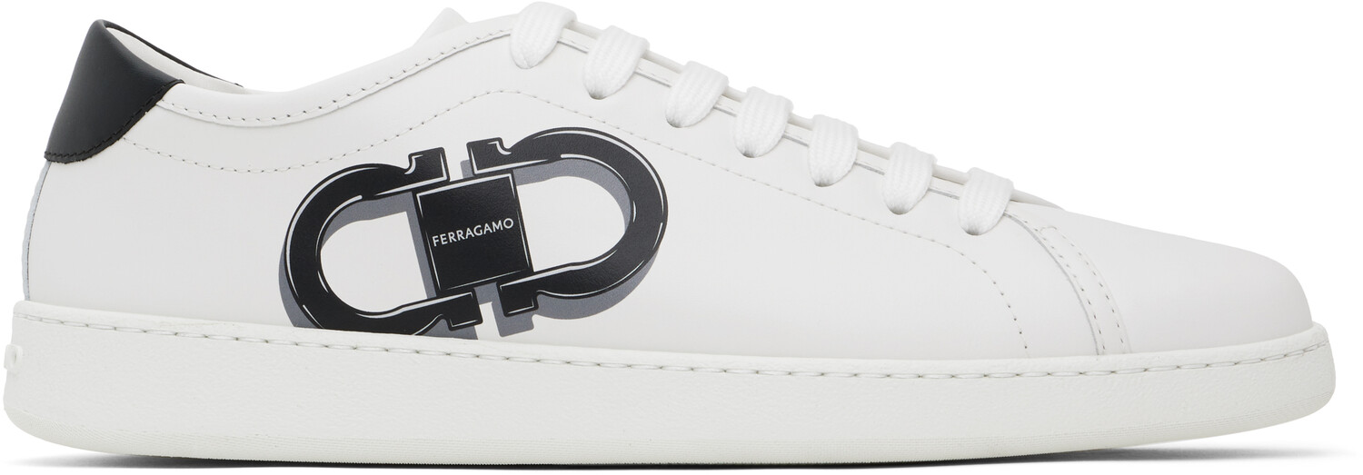 

Белые кеды Double Gancini Ferragamo