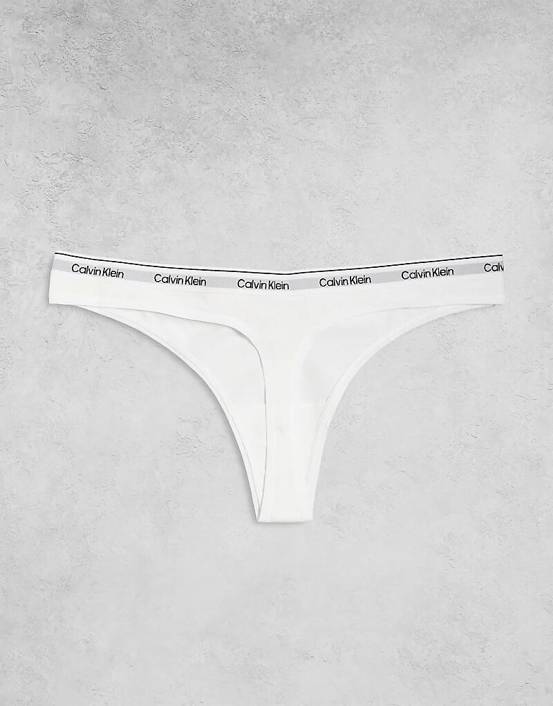 Комплект из 5 трусиков-стрингов Calvin Klein Icon Logo черного/белого/серого/розового/синего цветов — фото 3