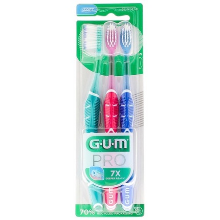 

Pro Double Toothbrush Trio Pack - набор из 3 зубных щеток Gum