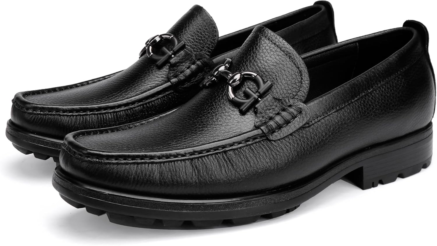 

Мужские премиальные кожаные туфли, роскошные лоферы с пряжкой ручной работы, праздничные туфли, свадебные повседневные лоферы на молнии для мужчин Generic, черный