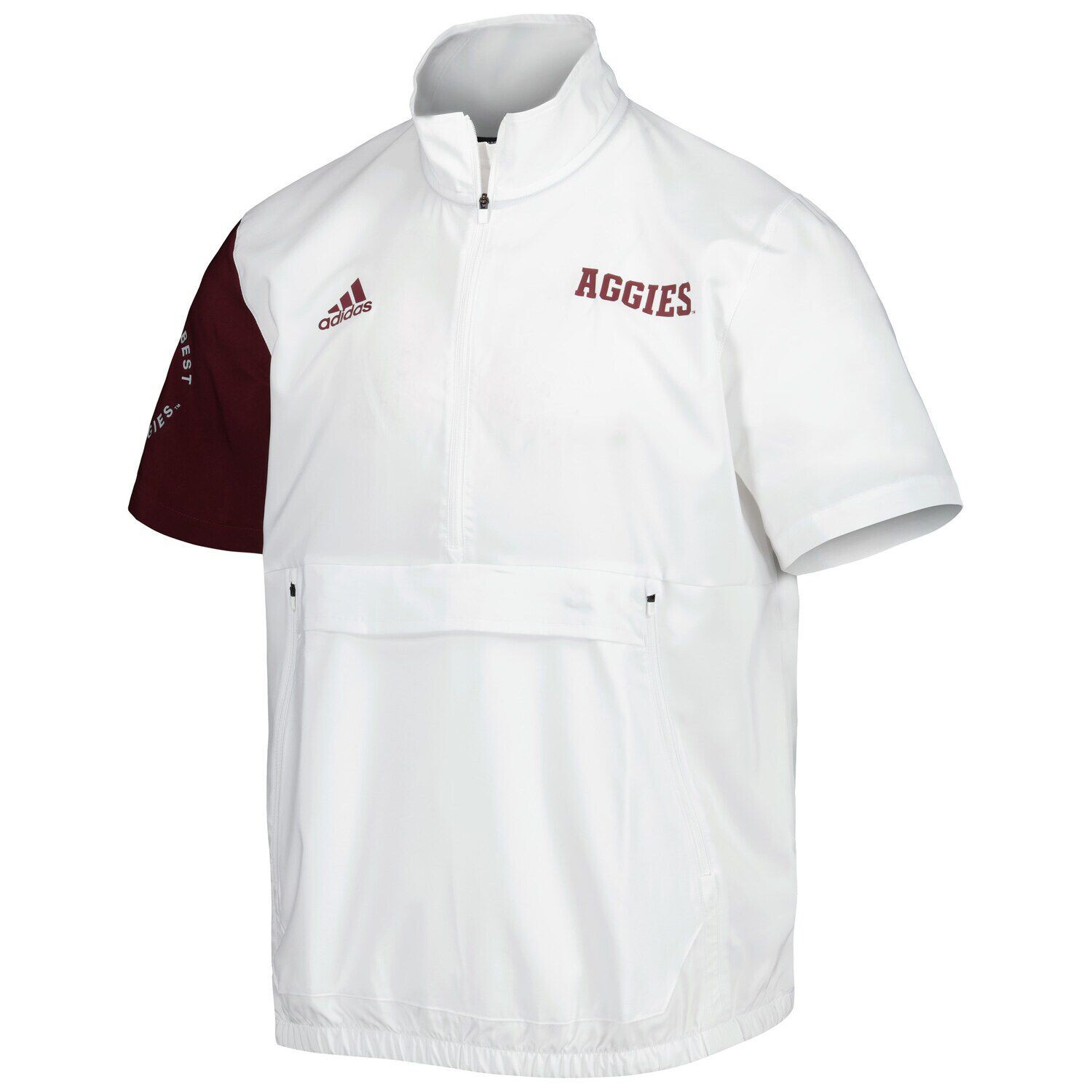 Мужская белая куртка на молнии Texas A&M Aggies M STM AEROREADY белого цвета adidas — фото 2