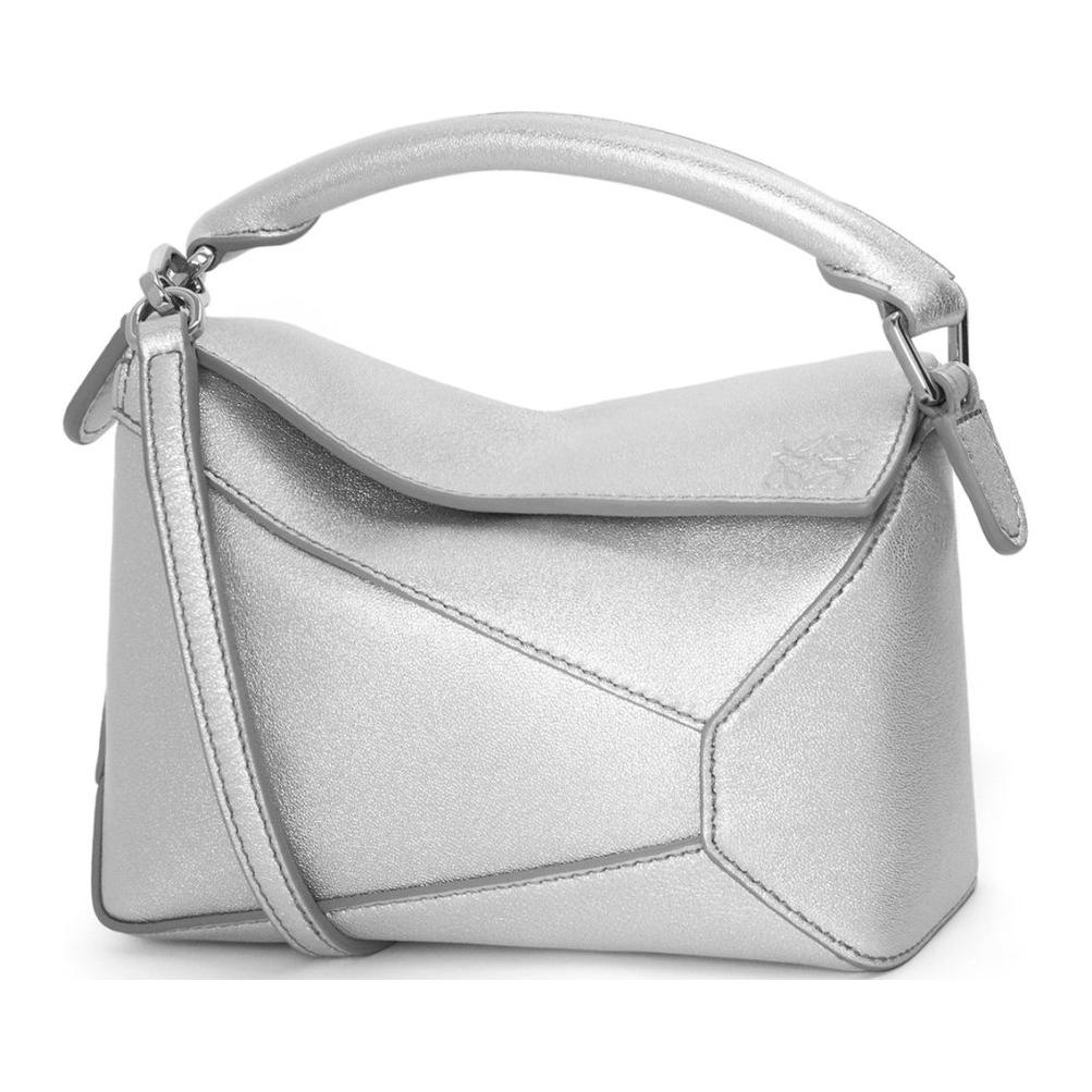

LOEWE Миниатюрная женская сумка из ягненка с одним плечом серебристого цвета