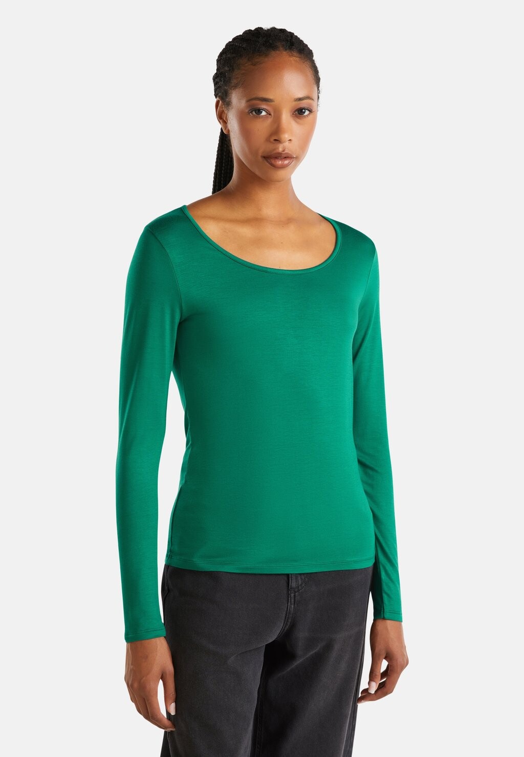 

Топ с длинными рукавами IN STRETCH United Colors of Benetton, зеленый