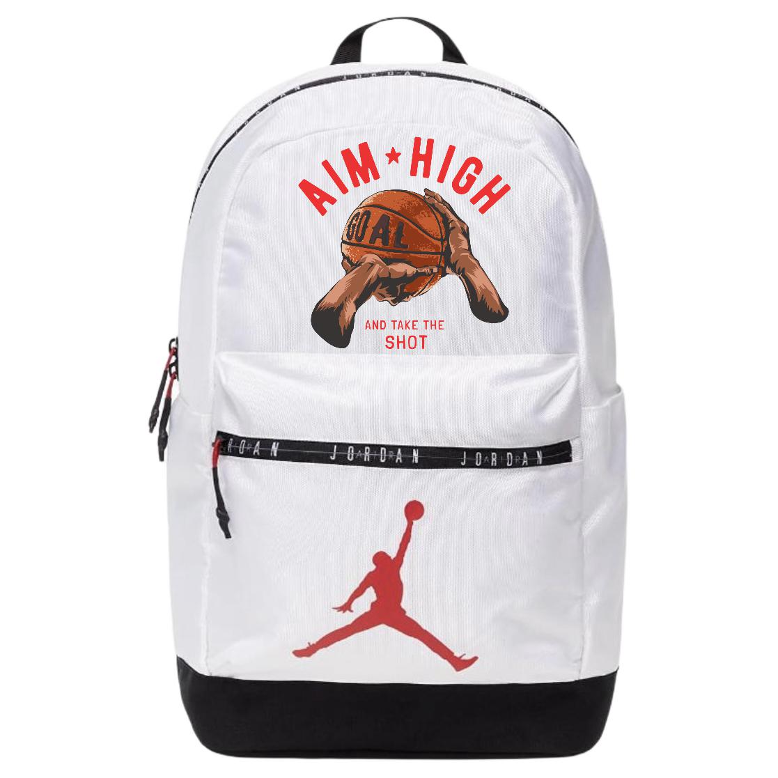 

Jordan Полиэстеровый рюкзак обычный унисекс белый, Basketball