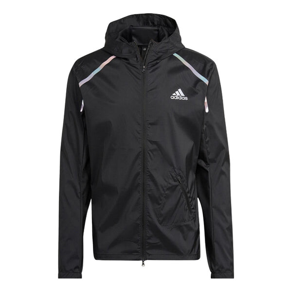 

Куртка Men's adidas Solid Color Logo Printing Sports Hooded Long Sleeves Jacket Black, черный