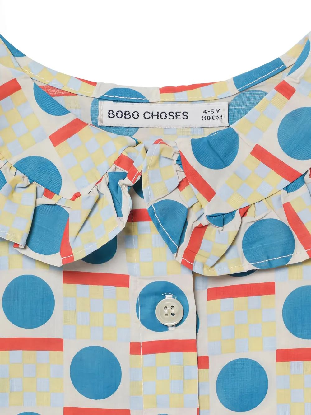 Рубашка с длинными рукавами и оборками Bobo Choses, бежевый — фото 3