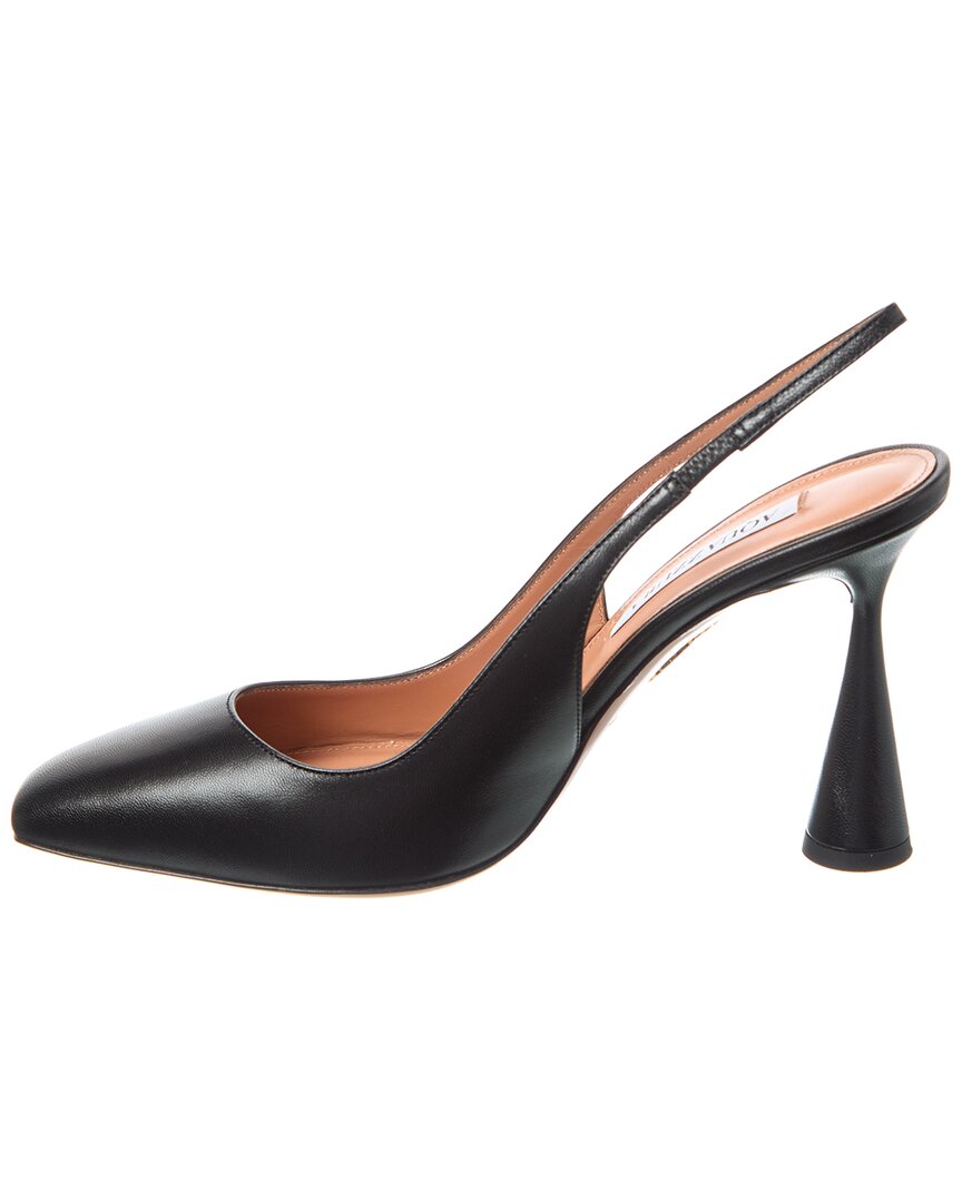 Туфли-лодочки Aquazzura Amore 95 из кожи с ремешком на пятке, черный — фото 2