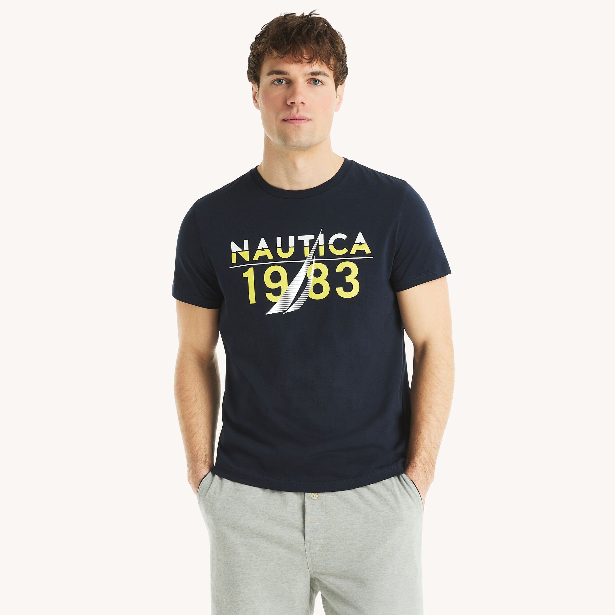 

Футболка с рисунком Nautica Mens 1983, темно-синий