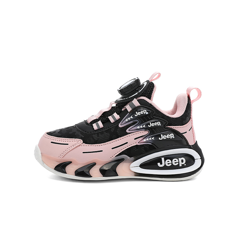 

Jeep Детские кроссовки для бега Low top черные и розовые Abrasion Resistant Rebound Breathable Lightweight Cushioning