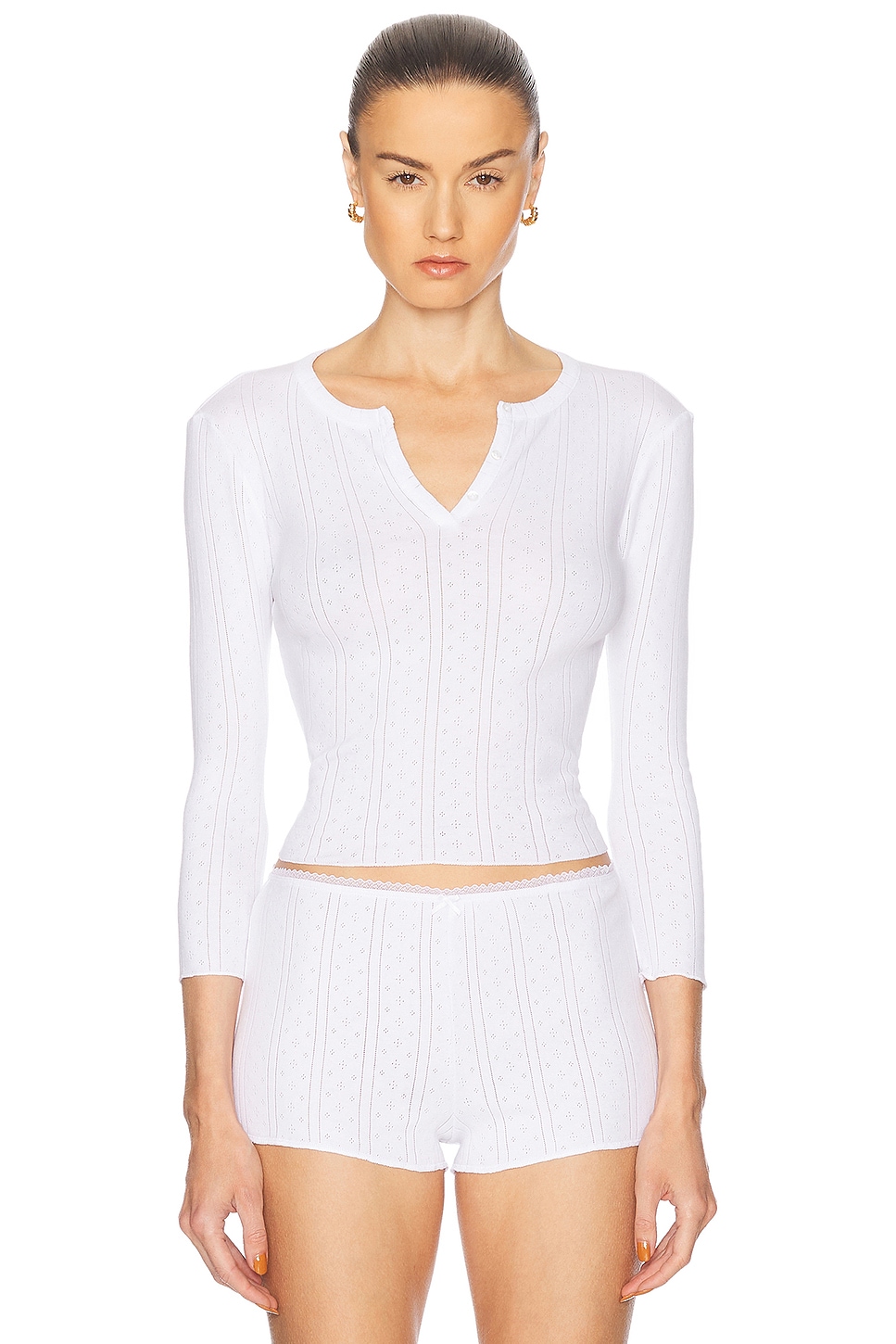 

Детский топ с воротником хенли Cou Cou Intimates, White